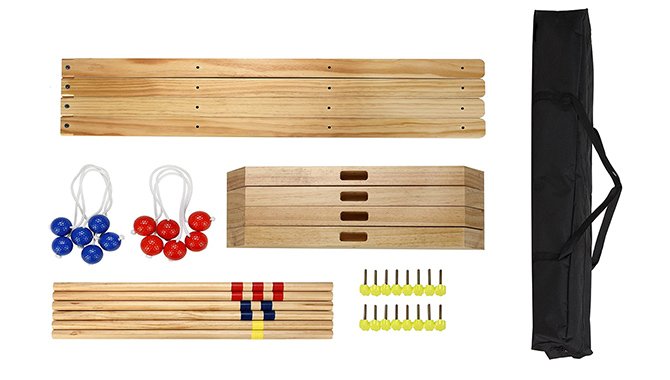 wooden ladder toss game set