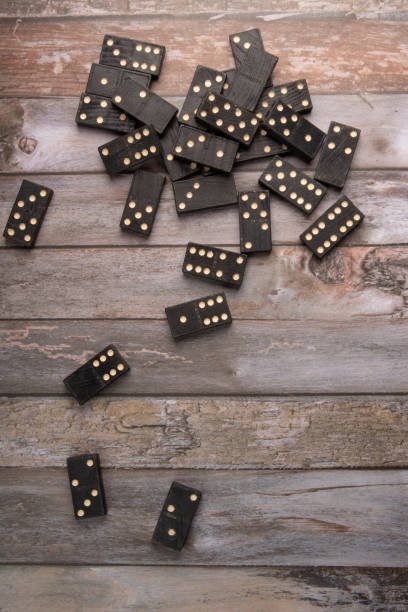 Dominoes, old domino pieces