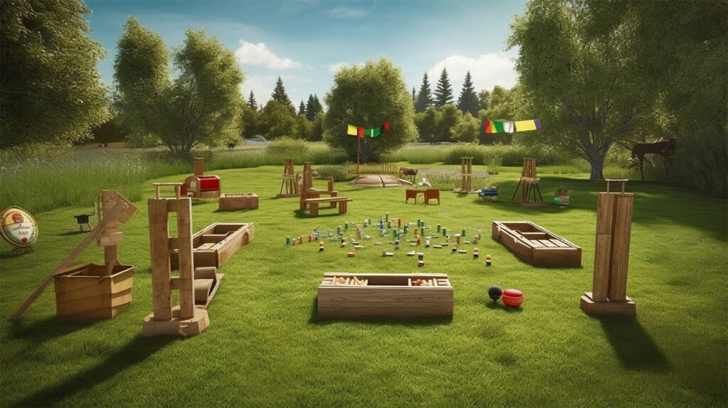 wooden garden game