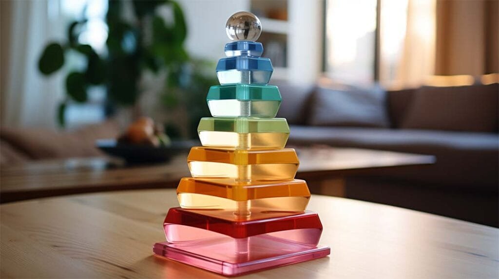 Plastic tower of hanoi