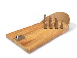 wooden table bowling game