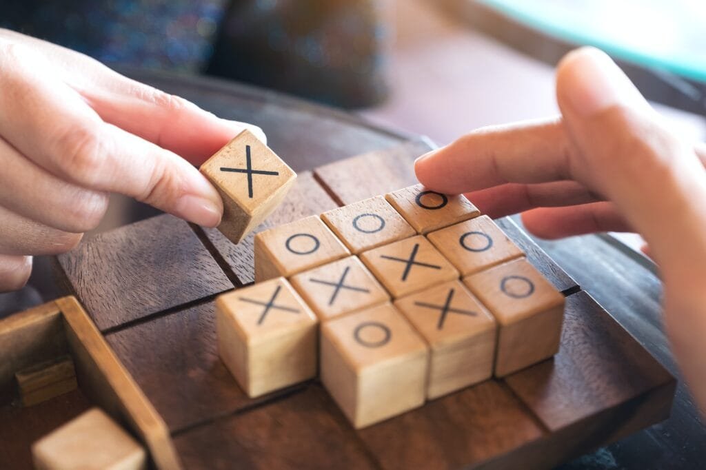wooden Tic Tac Toe game or OX game
