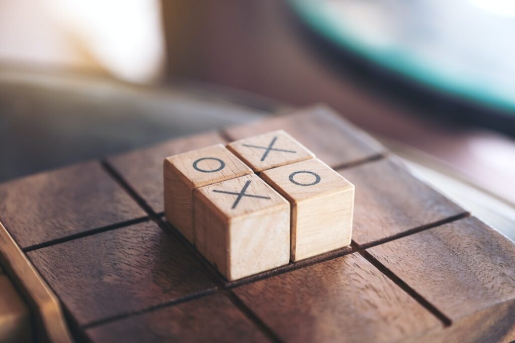 wooden Tic Tac Toe game or OX game