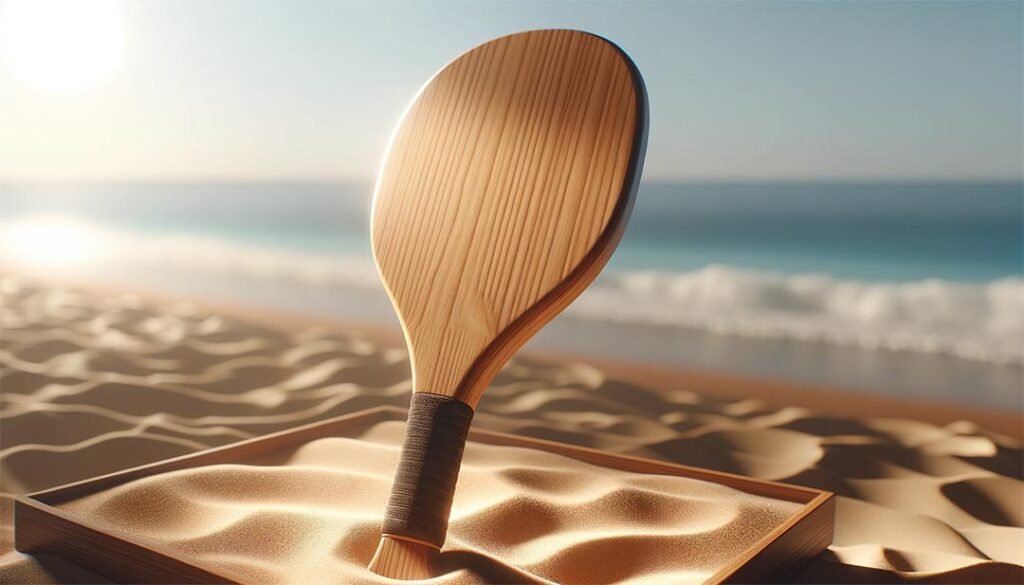 wooden beach paddles