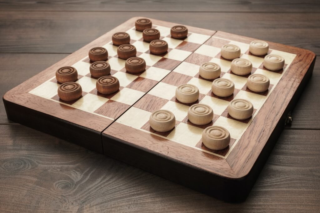 Wooden Draughts Game