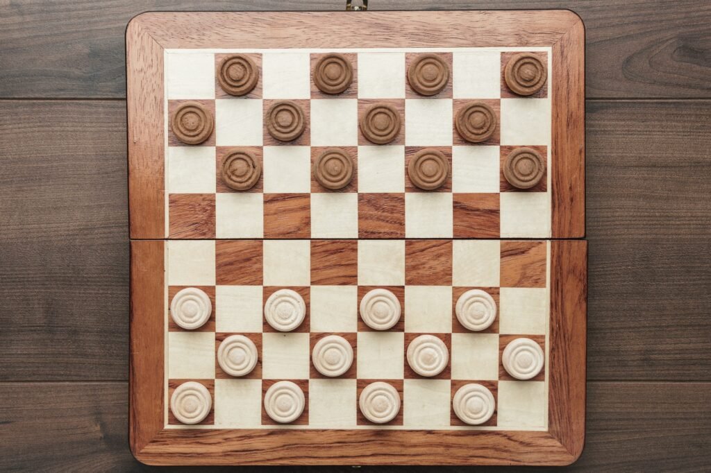 Wooden Draughts Game