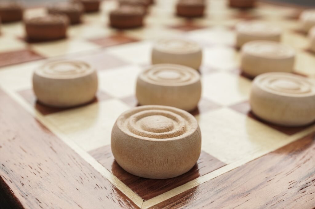 Wooden Draughts Game