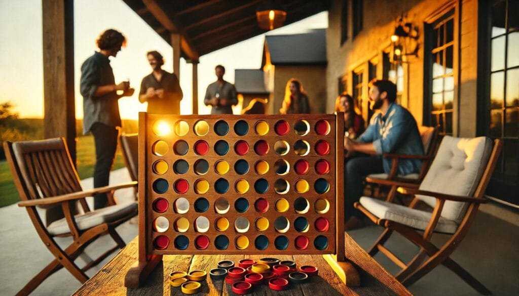 large wooden connect 4 game