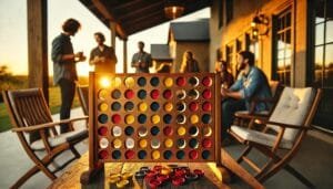 large wooden connect 4 game