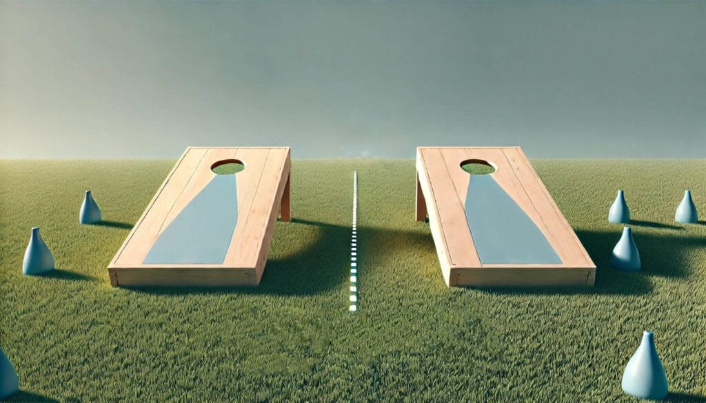 the distance between the two cornhole