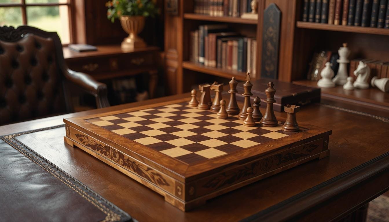 wooden chess game