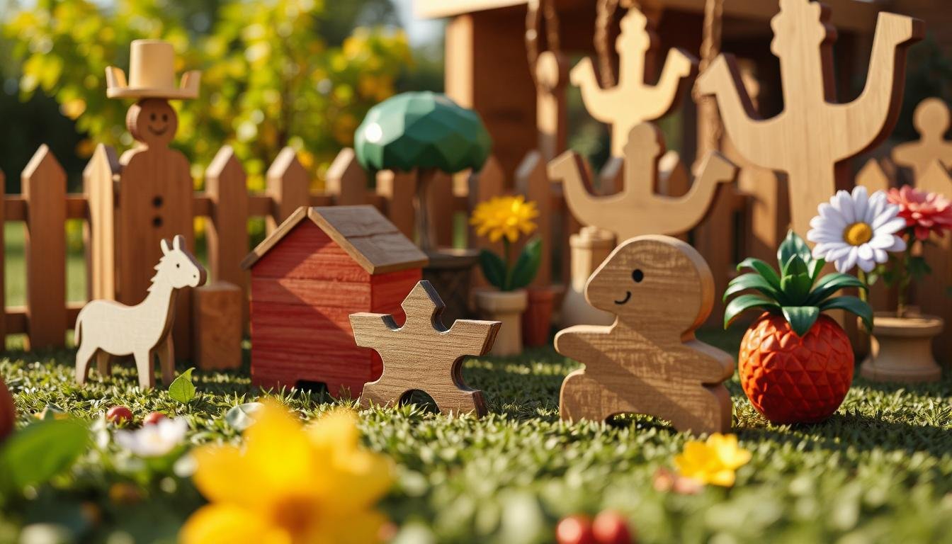 wooden garden game