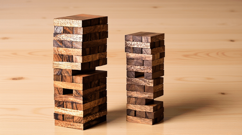 adult and kid wooden game